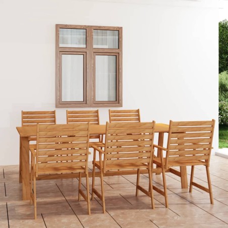 vidaXL Juego de comedor para jardín 7 piezas madera maciza de acacia
