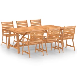 vidaXL Juego de comedor para jardín 7 piezas madera maciza de acacia