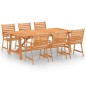 vidaXL Juego de comedor para jardín 7 piezas madera maciza de acacia vidaXL Juego de comedor para jardín 7 piezas madera maciza de acacia