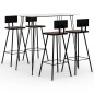 vidaXL Juego de mesa alta y taburetes de bar 5 piezas blanco