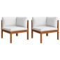 vidaXL Muebles de jardín 6 pzas cojines crema madera maciza de acacia 