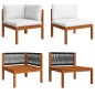 vidaXL Muebles de jardín 8 pzas cojines crema madera maciza de acacia