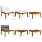vidaXL Muebles de jardín 8 pzas cojines crema madera maciza de acacia