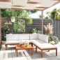 vidaXL Muebles de jardín 6 pzas cojines crema madera maciza de acacia vidaXL Muebles de jardín 6 pzas cojines crema madera maciza de acacia