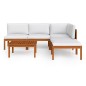 vidaXL Muebles de jardín 6 pzas cojines crema madera maciza de acacia vidaXL Muebles de jardín 6 pzas cojines crema madera maciza de acacia