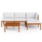 vidaXL Muebles de jardín 5 pzas cojines crema madera maciza de acacia vidaXL Muebles de jardín 5 pzas cojines crema madera maciza de acacia