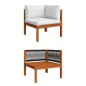 vidaXL Muebles de jardín 5 pzas cojines crema madera maciza de acacia vidaXL Muebles de jardín 5 pzas cojines crema madera maciza de acacia