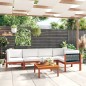 vidaXL Muebles de jardín 6 pzas cojines crema madera maciza de acacia 