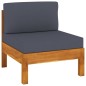 vidaXL Muebles de jardín 9 pzas con cojines madera acacia gris oscuro
