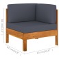 vidaXL Muebles de jardín 9 pzas con cojines madera acacia gris oscuro