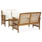 vidaXL Muebles de jardín 3 piezas con cojines madera maciza de acacia 