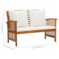 vidaXL Muebles de jardín 3 piezas con cojines madera maciza de acacia 