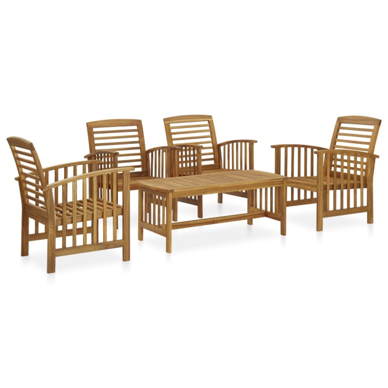 vidaXL Juego de muebles de jardín 5 piezas madera maciza de acacia vidaXL Juego de muebles de jardín 5 piezas madera maciza de acacia