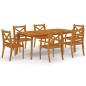 vidaXL Juego de comedor de jardín 7 piezas madera maciza de acacia vidaXL Juego de comedor de jardín 7 piezas madera maciza de acacia