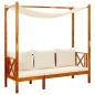 vidaXL Banco de jardín con toldo y reposapiés madera maciza de acacia vidaXL Banco de jardín con toldo y reposapiés madera maciza de acacia