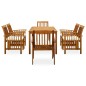 vidaXL Set comedor de jardín 7 pzas y cojines madera maciza de acacia vidaXL Set comedor de jardín 7 pzas y cojines madera maciza de acacia