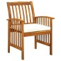 vidaXL Set comedor de jardín 7 pzas y cojines madera maciza de acacia vidaXL Set comedor de jardín 7 pzas y cojines madera maciza de acacia