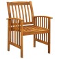 vidaXL Set comedor de jardín 7 pzas y cojines madera maciza de acacia vidaXL Set comedor de jardín 7 pzas y cojines madera maciza de acacia