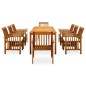 vidaXL Set comedor de jardín 9 pzas y cojines madera maciza de acacia vidaXL Set comedor de jardín 9 pzas y cojines madera maciza de acacia
