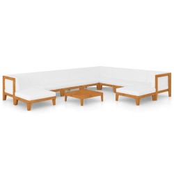 vidaXL Juego muebles de jardín y cojines 11 pzas madera maciza acacia