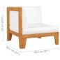 vidaXL Juego muebles de jardín y cojines 3 pzas madera maciza acacia