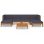 vidaXL Juego muebles de jardín y cojines 7 pzas madera maciza acacia vidaXL Juego muebles de jardín y cojines 7 pzas madera maciza acacia