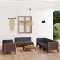 vidaXL Juego muebles de jardín y cojines 9 pzas madera maciza acacia vidaXL Juego muebles de jardín y cojines 9 pzas madera maciza acacia