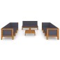 vidaXL Juego muebles de jardín y cojines 9 pzas madera maciza acacia vidaXL Juego muebles de jardín y cojines 9 pzas madera maciza acacia