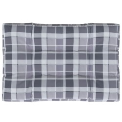 vidaXL Cojín para sofá de palets de tela a cuadros gris 120x80x12 cm