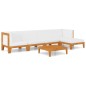 vidaXL Juego muebles de jardín y cojines 6 pzas madera maciza acacia