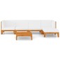vidaXL Juego muebles de jardín y cojines 6 pzas madera maciza acacia