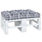 vidaXL Cojín para sofá de palets de tela a cuadros gris 120x80x12 cm vidaXL Cojín para sofá de palets de tela a cuadros gris 120x80x12 cm