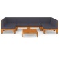 vidaXL Juego muebles de jardín y cojines 7 pzas madera maciza acacia vidaXL Juego muebles de jardín y cojines 7 pzas madera maciza acacia