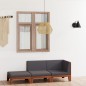 vidaXL Juego muebles de jardín y cojines 3 pzas madera maciza acacia vidaXL Juego muebles de jardín y cojines 3 pzas madera maciza acacia
