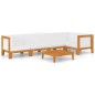 vidaXL Juego muebles de jardín y cojines 6 pzas madera maciza acacia vidaXL Juego muebles de jardín y cojines 6 pzas madera maciza acacia