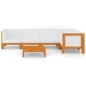 vidaXL Juego muebles de jardín y cojines 6 pzas madera maciza acacia vidaXL Juego muebles de jardín y cojines 6 pzas madera maciza acacia