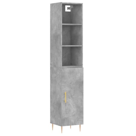 vidaXL Aparador de madera contrachapada gris hormigón 34,5x34x180 cm