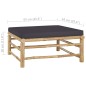 vidaXL Set de muebles de jardín 6 piezas bambú con cojines gris oscuro vidaXL Set de muebles de jardín 6 piezas bambú con cojines gris oscuro