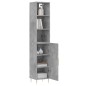 vidaXL Aparador de madera contrachapada gris hormigón 34,5x34x180 cm vidaXL Aparador de madera contrachapada gris hormigón 34,5x34x180 cm