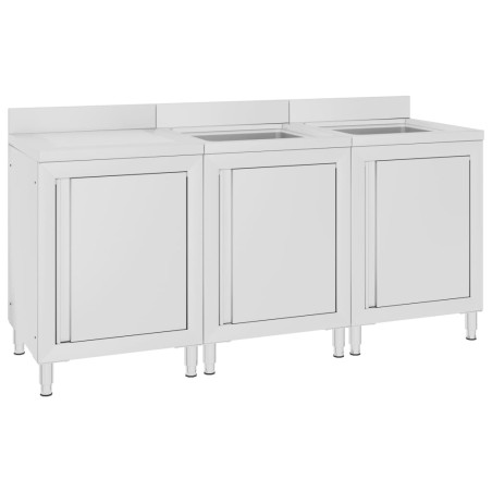 vidaXL Fregadero de cocina profesional acero inoxidable 180x60x96 cm