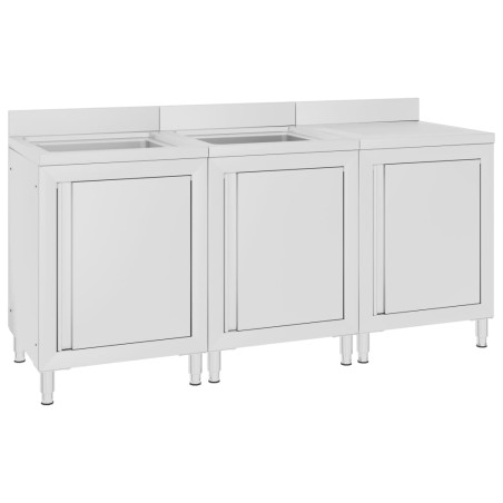 vidaXL Fregadero de cocina profesional acero inoxidable 180x60x96 cm