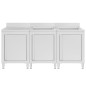 vidaXL Fregadero de cocina profesional acero inoxidable 180x60x96 cm