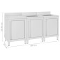 vidaXL Fregadero de cocina profesional acero inoxidable 180x60x96 cm
