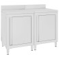 vidaXL Mesa de trabajo comercial mueble acero inoxidable 120x60x96 cm