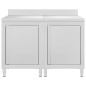 vidaXL Mesa de trabajo comercial mueble acero inoxidable 120x60x96 cm
