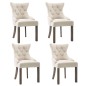 vidaXL Sillas de comedor 4 unidades tela beige vidaXL Sillas de comedor 4 unidades tela beige