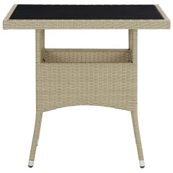 vidaXL Muebles de jardín 5 piezas ratán sintético y vidrio beige 