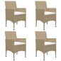 vidaXL Muebles de jardín 5 piezas ratán sintético y vidrio beige vidaXL Muebles de jardín 5 piezas ratán sintético y vidrio beige