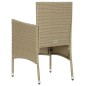 vidaXL Muebles de jardín 5 piezas ratán sintético y vidrio beige vidaXL Muebles de jardín 5 piezas ratán sintético y vidrio beige