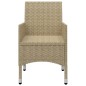 vidaXL Muebles de jardín 5 piezas ratán sintético y vidrio beige vidaXL Muebles de jardín 5 piezas ratán sintético y vidrio beige